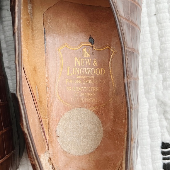 🚫Sold🚫 Vintage New & Lingwood Caramel Cap-Toe Quarter-Brogue Oxfords Size 10 - Picture 5 of 6